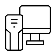 gaming pc icon or logo isolated sign symbol vector illustration - high quality black style vector icons