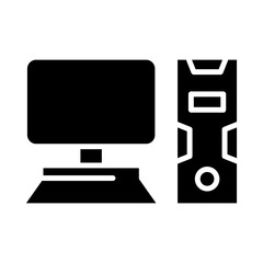 gaming pc icon or logo isolated sign symbol vector illustration - high quality black style vector icons