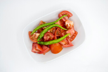 ready to serve with tomato, pepper and lemon sauce