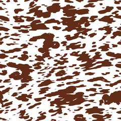 Cow print seamless pattern. Animal print, repeat vector design.