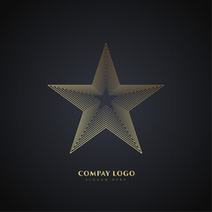 Obraz premium Luxury STAR Logo concept on dark background, elegant company Logo design, vector illustration