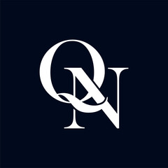 Initial letter QN logo template with luxury vintage illustration in flat design monogram symbol