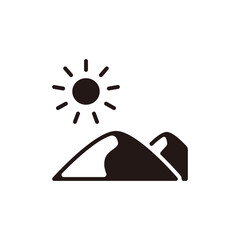 Desert icon.Flat silhouette version.
