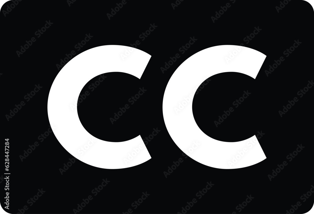 Poster closed captioning icon vector isolated on white background .