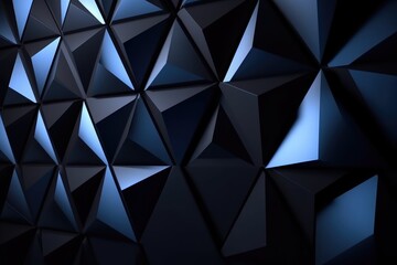 Bauhaus Photography Inspired Triangles: Minimalist Forms on Metallic Black Background
