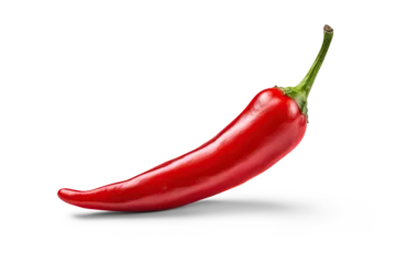Fotobehang Red hot chili pepper. Cutout on transparent © Ara Hovhannisyan