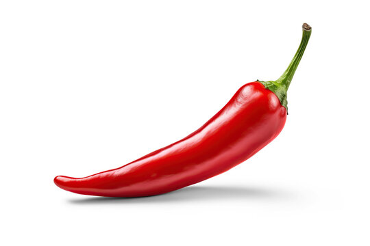Red hot chili pepper. Cutout on transparent