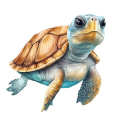 Baby Turtle Watercolor Clipart