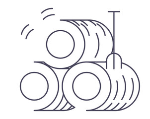 Hay bales and hayfork for rural works agriculture