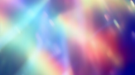 Light leaks and lens flare gradient blur background texture. Abstract 8k holographic multicolor rainbow prism haze photo overlay. a trendy nostalgic atmospheric vintage de-focused glow, Generative AI - obrazy, fototapety, plakaty