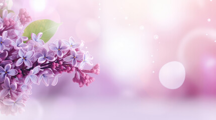 Pink lilac flowers on a blurred background