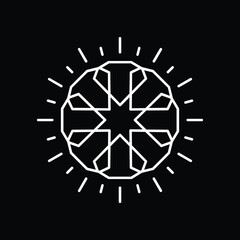 Design round logo element. Crushing abstract circle pattern.  precious stone icons set.