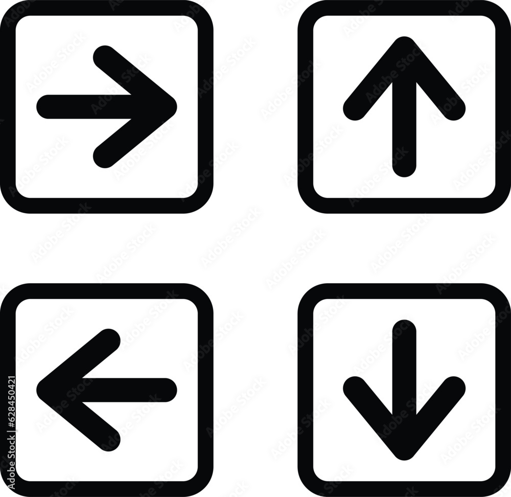 Poster computer keyboard arrow keys icon . arrow button on keyboard icon vector
