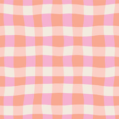 Bold classic plaid texture. Abstract checkered lines pattern. Vector seamless lined background - 628451623
