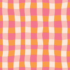 Bold classic plaid texture. Abstract checkered lines pattern. Vector seamless lined background - 628451624