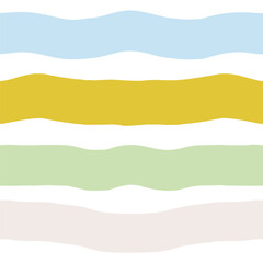 Abstract bold striped patter. Vector seamless pattern with hand drawn horizontal lines. Colourful lined texture