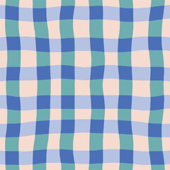 Bold classic plaid texture. Abstract checkered lines pattern. Vector seamless lined background - 628451647