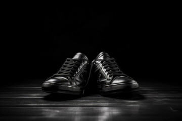 Versatile Black Sneakers on a Blank Background