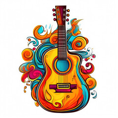 Fototapeta premium Lively Acoustic Guitar in Abstract