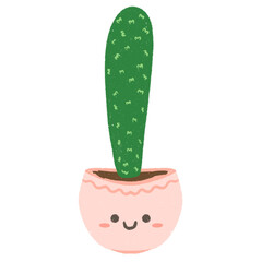Illustration cute cactus doodle style. For artwork, presentations, or decorations