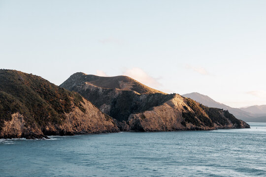 The coast of piction. The sun is setting and is producing beautiful light.
