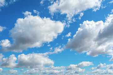 Naklejka na ściany i meble Summer blue sky with clouds, background