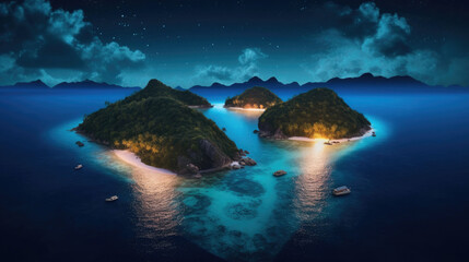 Celestial Love: Islands in the Shape of a Heart