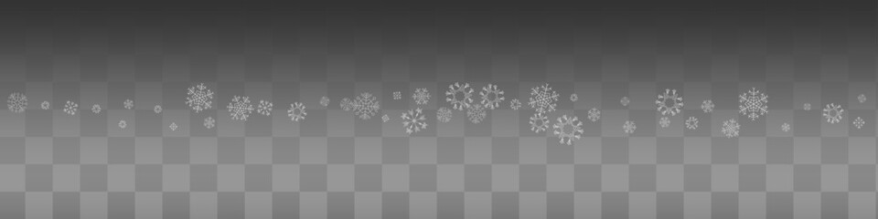 Gray Snowfall Vector Transparent Panoramic
