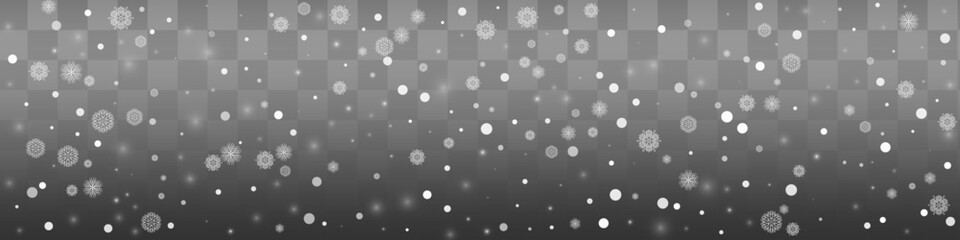 Silver Snow Vector Grey Panoramic Background.
