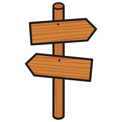 Icon vector wooden signs