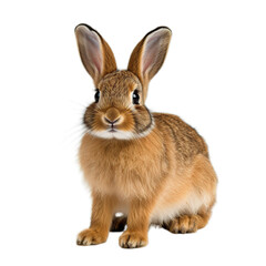 Obraz premium Cute rabbit animal sitting transparent background
