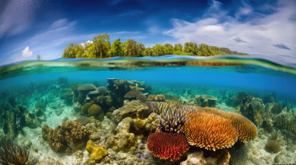 Fototapeta na wymiar Colorful Marine Wonderland: A Vibrant Coral Reef
