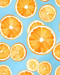 Orange tileable watercolor hand drawn seamless pattern created with Generative AI technology