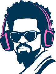 afro man with headset