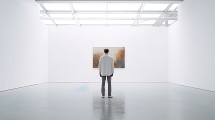 painter standing in front of a white wall. Generative AI
