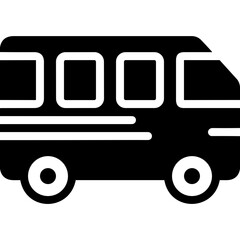 Bus transportation symbol icon vector image. Illustration of the silhouette bus transport public travel design image