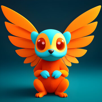 Cuddly Critter Capers, Baby's Playful & Cute Creature Illustration 3D rendering. Adorable Baby Beasties Playful Creature. Baby's Playful Creature Art.