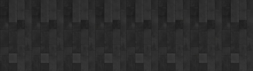 Black gray anthracite stone concrete terrace slabs, patio tiles floor texture background banner (Generative Ai)