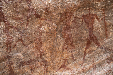 Rock engravings of Tassili n'Ajjer-Desert of Tadrart rouge tassili najer in Djanet City