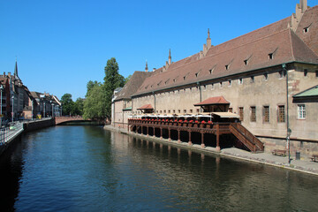 former custom and river ill in strasbourg in alsace (france)