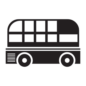 Bus transportation symbol icon vector image. Illustration of the silhouette bus transport public travel design image. EPS 10