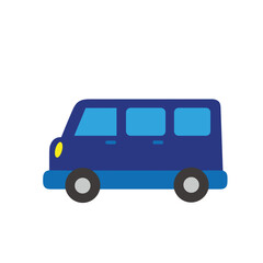 Bus transportation symbol icon vector image. Illustration of the silhouette bus transport public travel design image