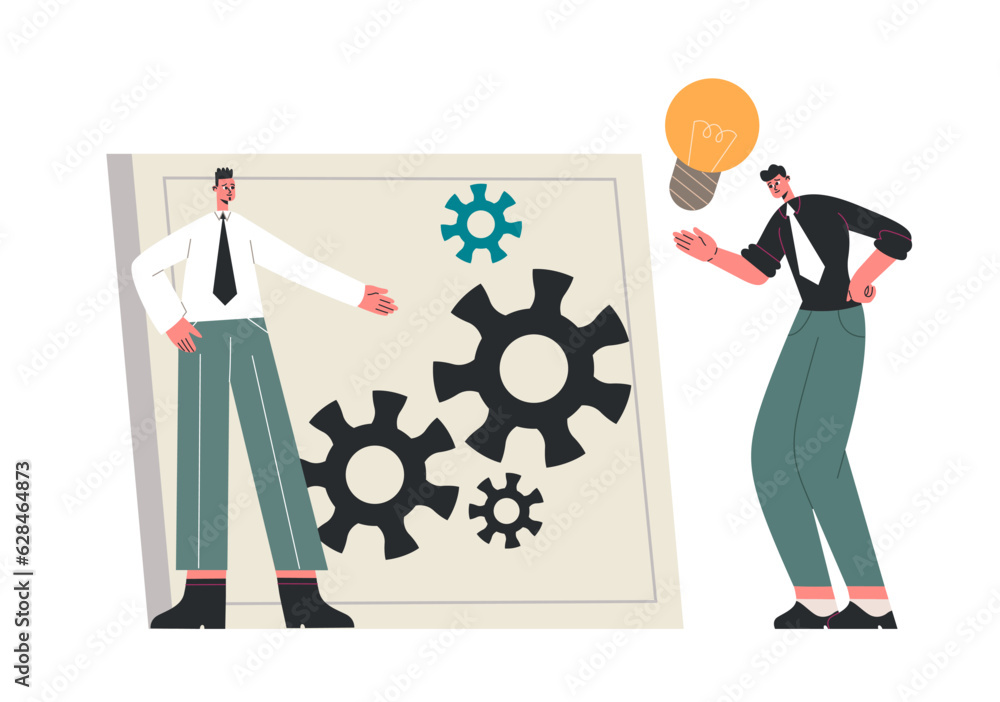 Poster creative business idea and finding solution process