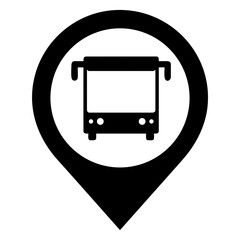 Bus transportation symbol icon vector image. Illustration of the silhouette bus transport public travel design image