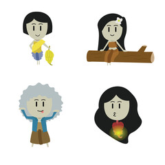 Halloween characters thai ghost Vector illustration of cartoon thai ghost