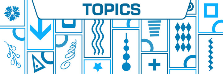 Fototapeta premium Topics Blue Crowd Of Elements Horizontal Text 