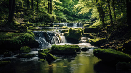 Naklejka premium waterfall in the forest