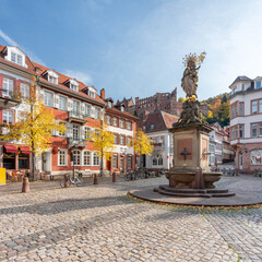 Heidelberg Kornmarkt square in autumn season, Baden-Württemberg, Germany