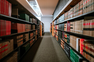 Book isle in a law book library