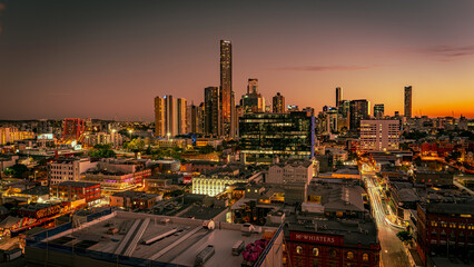 Brisbane, Australia - City skyline at sunset - obrazy, fototapety, plakaty